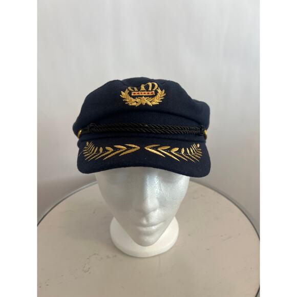 Classic Captains Hat with Embroidered Royal Crown Costume Halloween - Picture 3 of 9